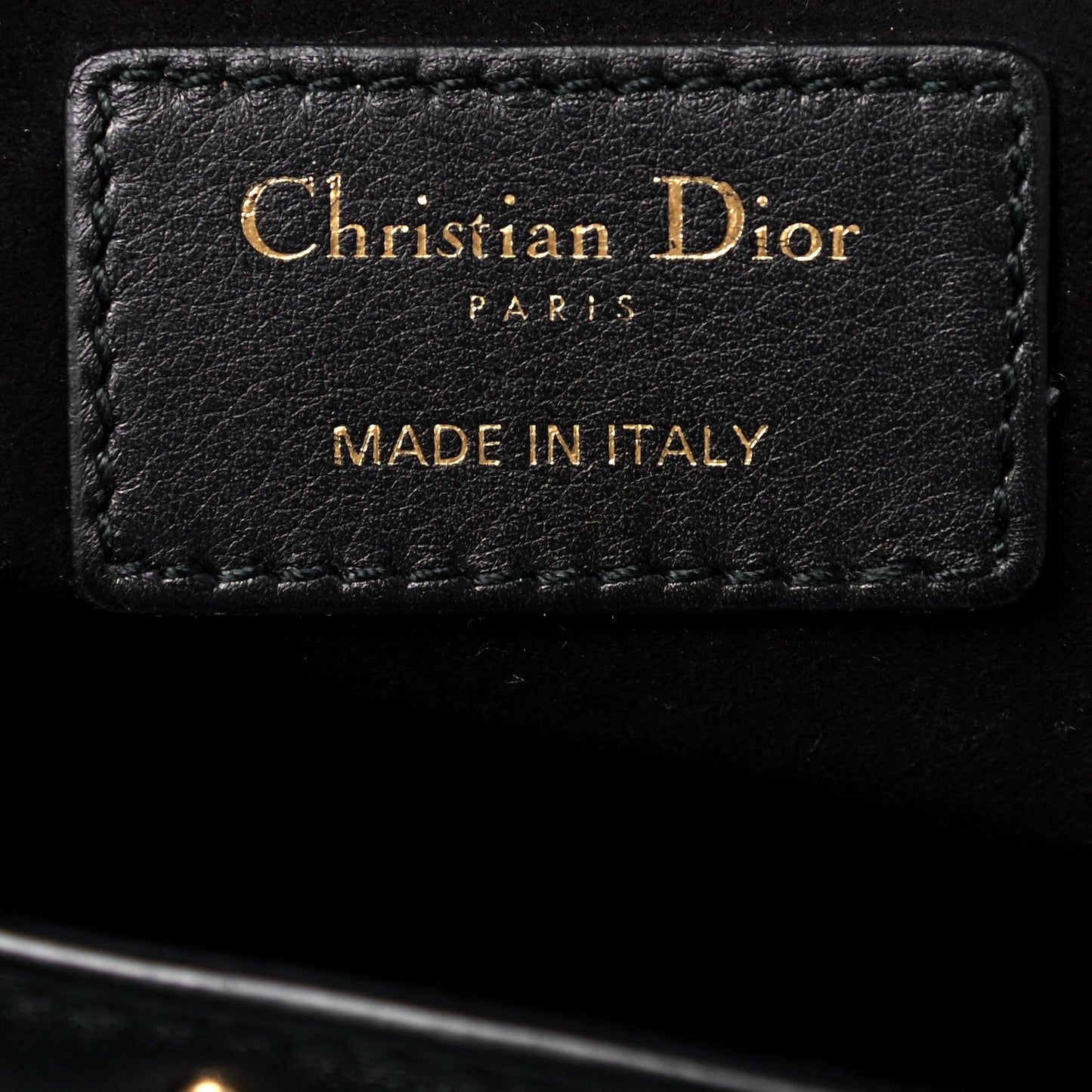 Calfskin Cannage Studded Medium Supple Lady Dior Black