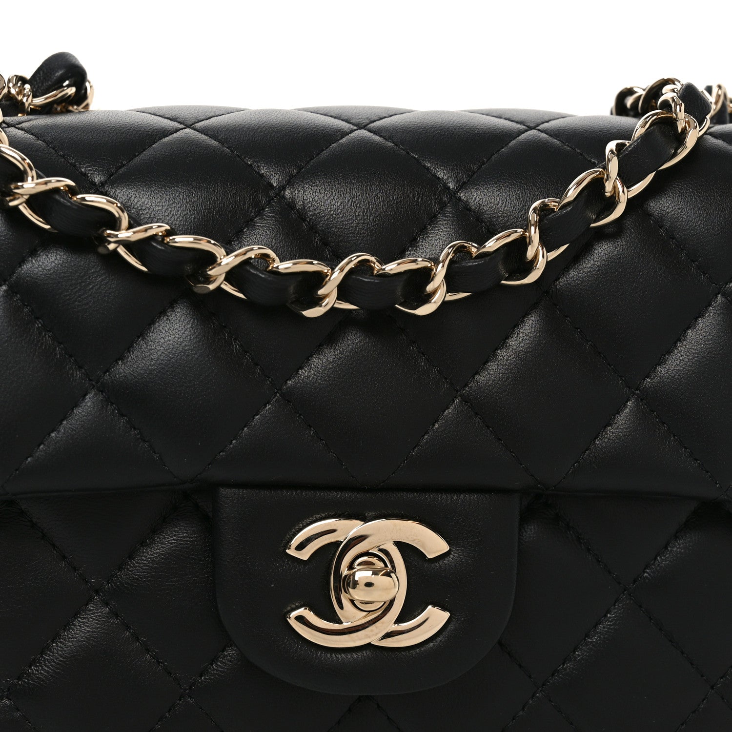 Chanel Lambskin Quilted Mini Rectangular Flap Black 8 of 11