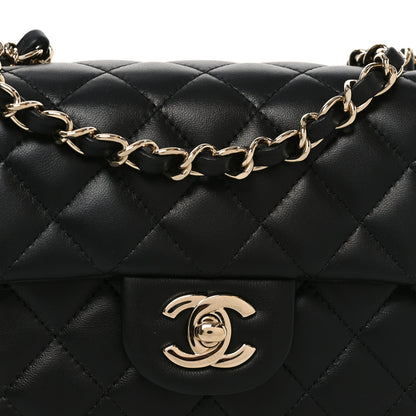 Chanel Lambskin Quilted Mini Rectangular Flap Black 8 of 11