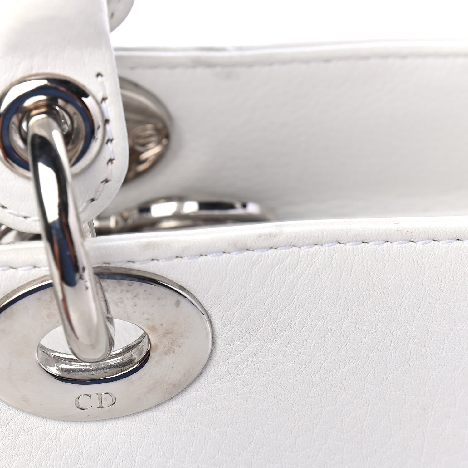 Christian Dior Grained Calfskin Medium Lady Dior White 11 of 11