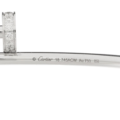 Cartier 18K White Gold Diamond Small Juste Un Clou Bracelet 18 3 of 3
