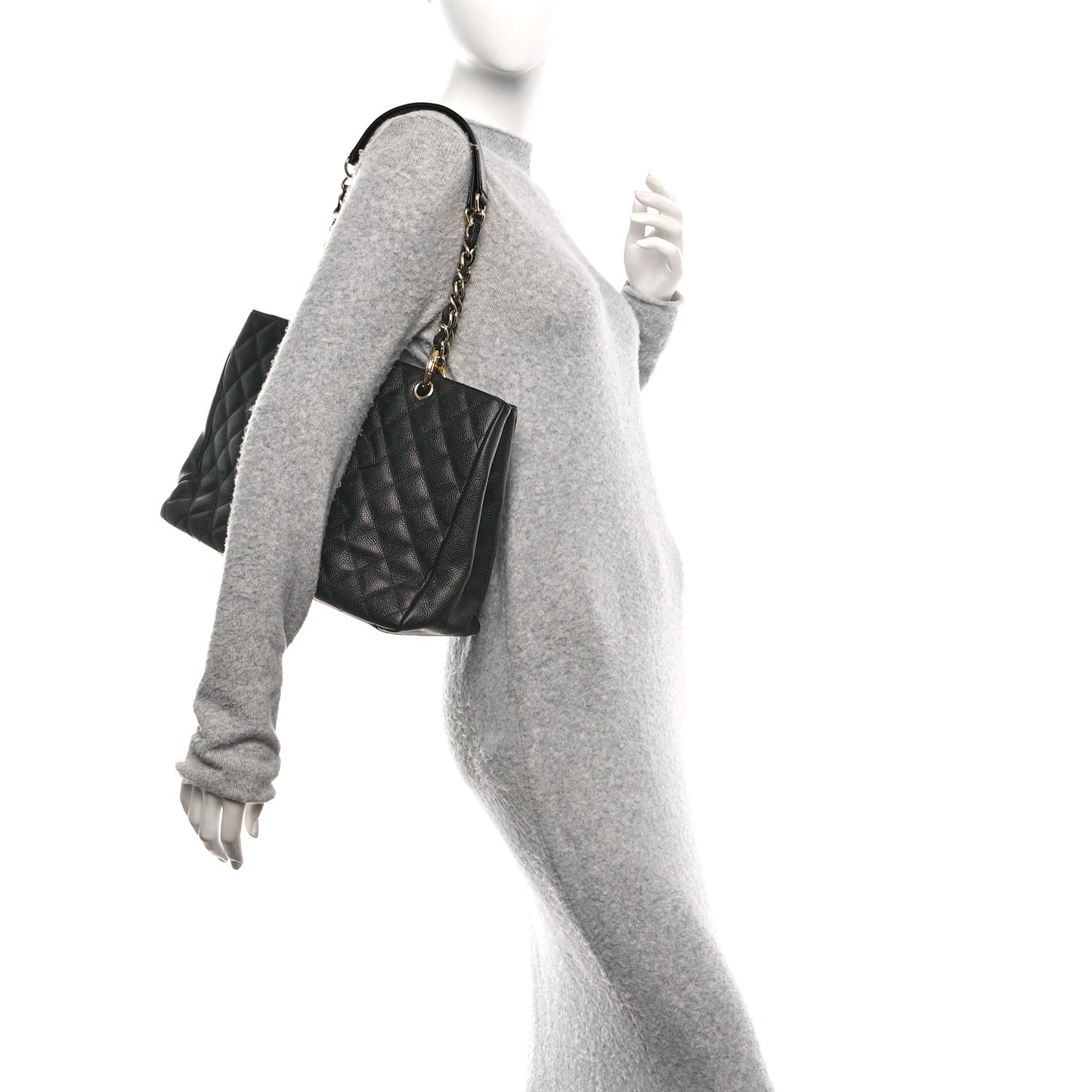 Caviar Quilted Grand Shopping Tote GST Black