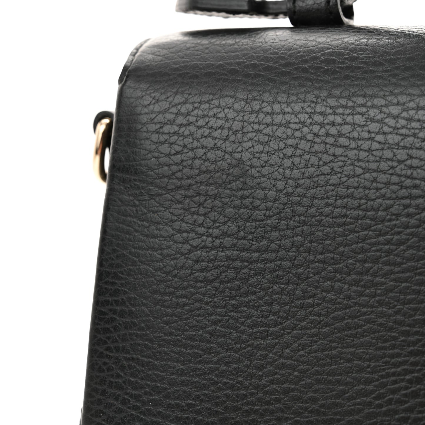 Dollar Calfskin Interlocking G Top Handle Shoulder Bag Black