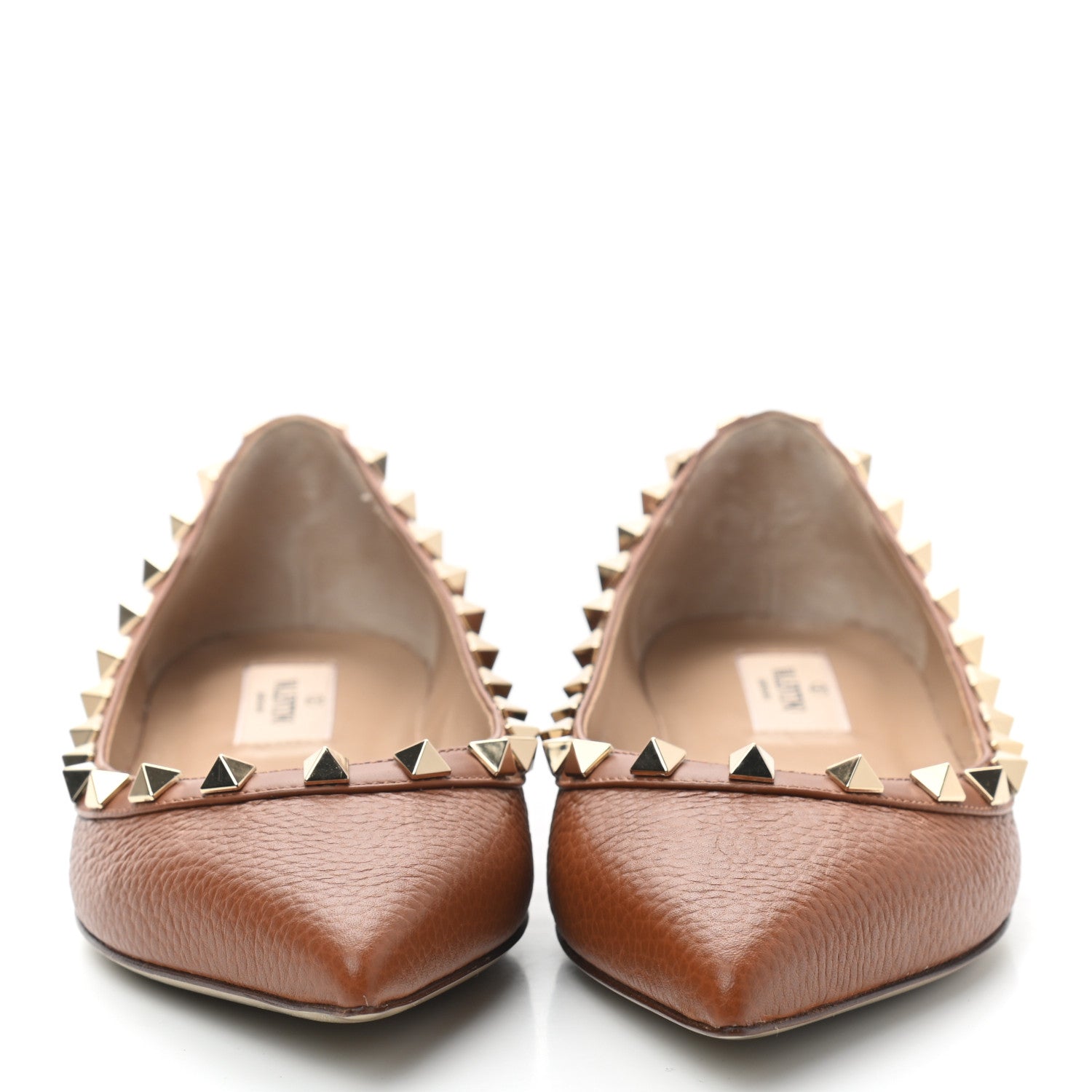 Valentino Garavani Pebbled Calfskin Rockstud Ballerina Flats 36 Selleria 2 of 7