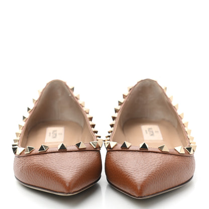 Valentino Garavani Pebbled Calfskin Rockstud Ballerina Flats 36 Selleria 2 of 7