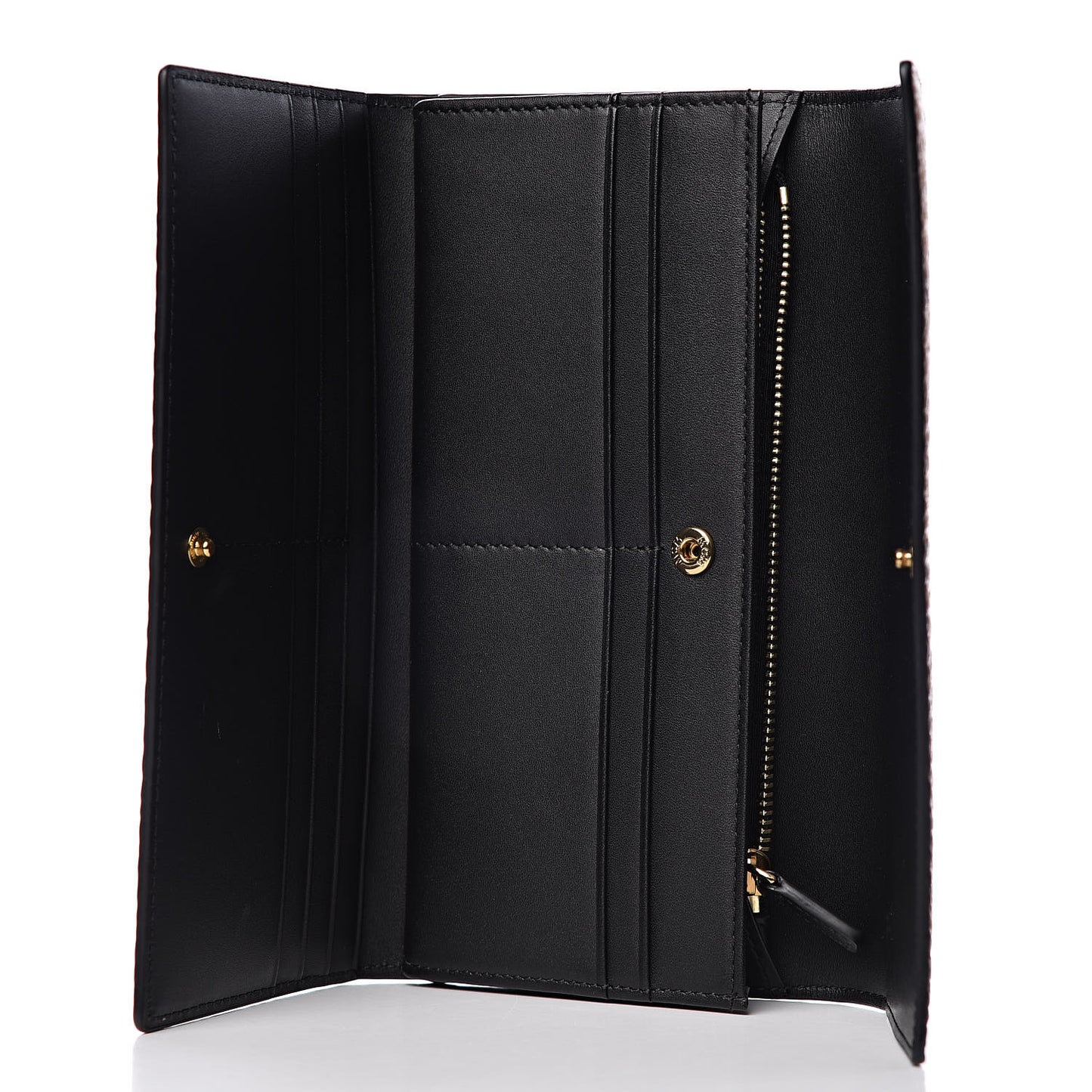 Metallic Visetos Continental Flap Wallet Gold