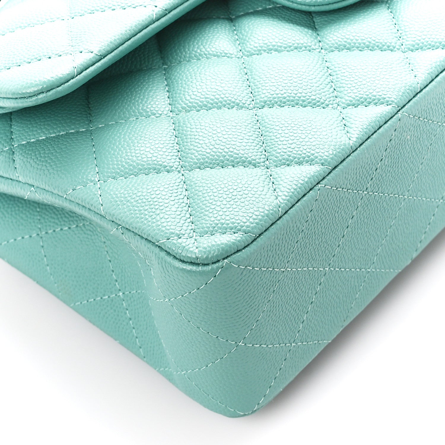 Chanel Caviar Quilted Small Double Flap Light Green 10 of 12