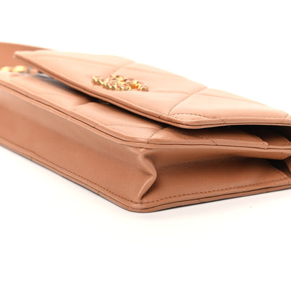 Chanel Lambskin Quilted Chanel 19 Wallet On Chain WOC Brown 7 of 10