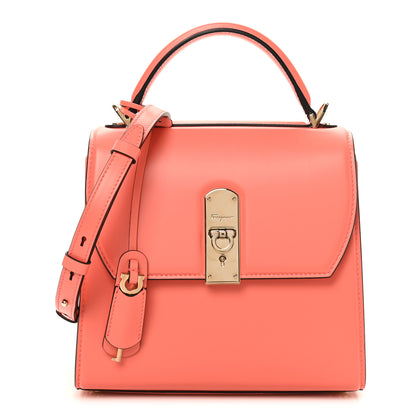 Salvatore Ferragamo Smooth Calfskin Small Boxyz Orange 1 of 9
