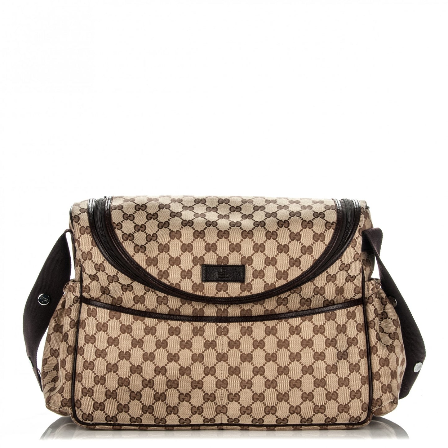 Monogram Natural Pigskin Large Diaper Bag Beige Ebony Cocoa Dark Chocolate