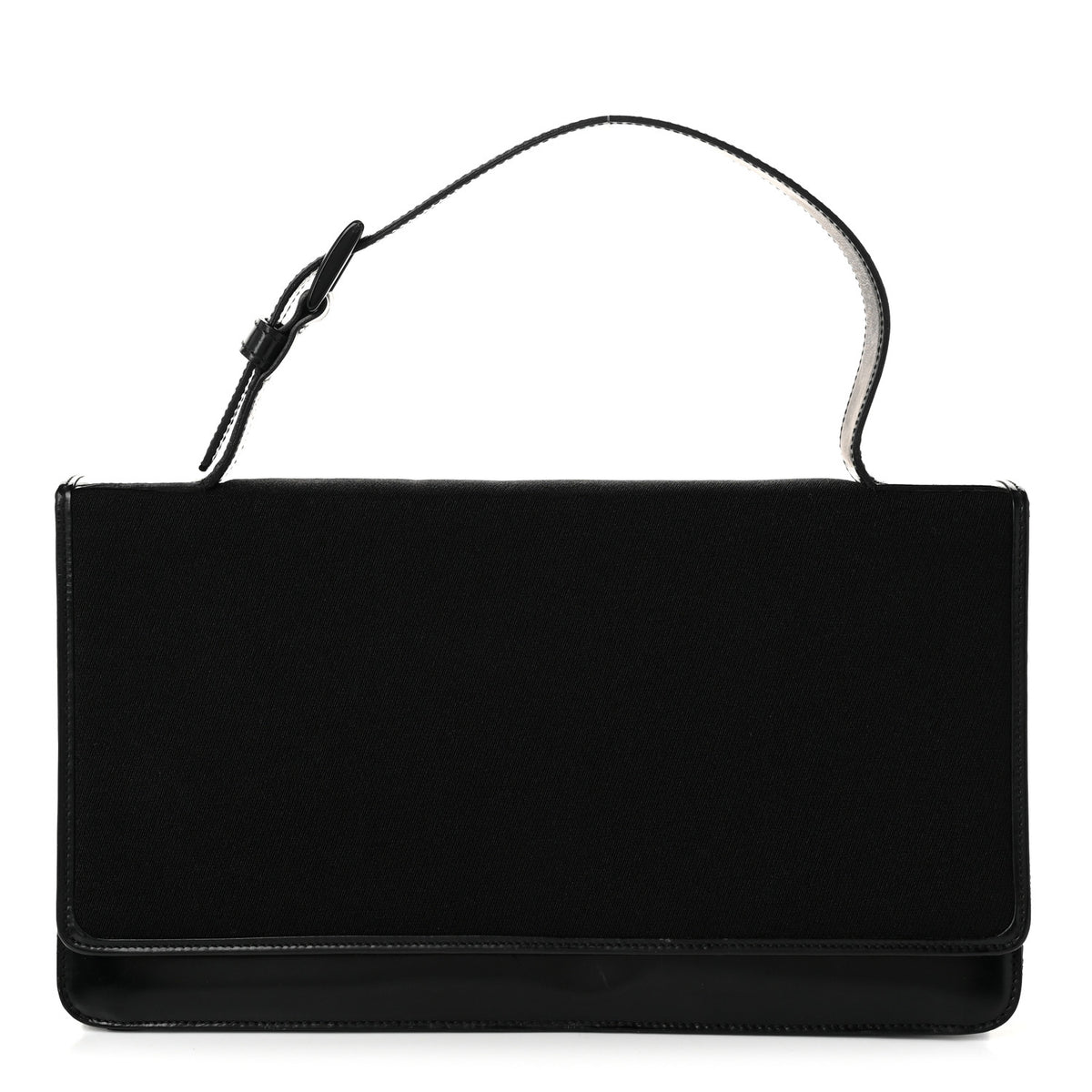 Prada Nylon Spazzolato Triangle Flat Bag Black 1 of 9