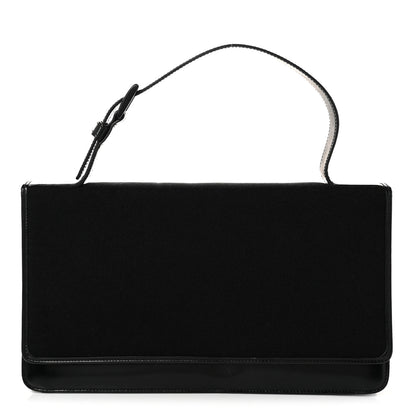 Prada Nylon Spazzolato Triangle Flat Bag Black 1 of 9
