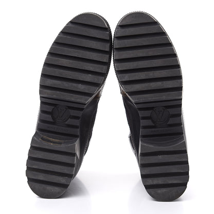 Louis Vuitton Suede Calfskin Monogram Checkpoint Platform Desert Boots 37 Black 6 of 14