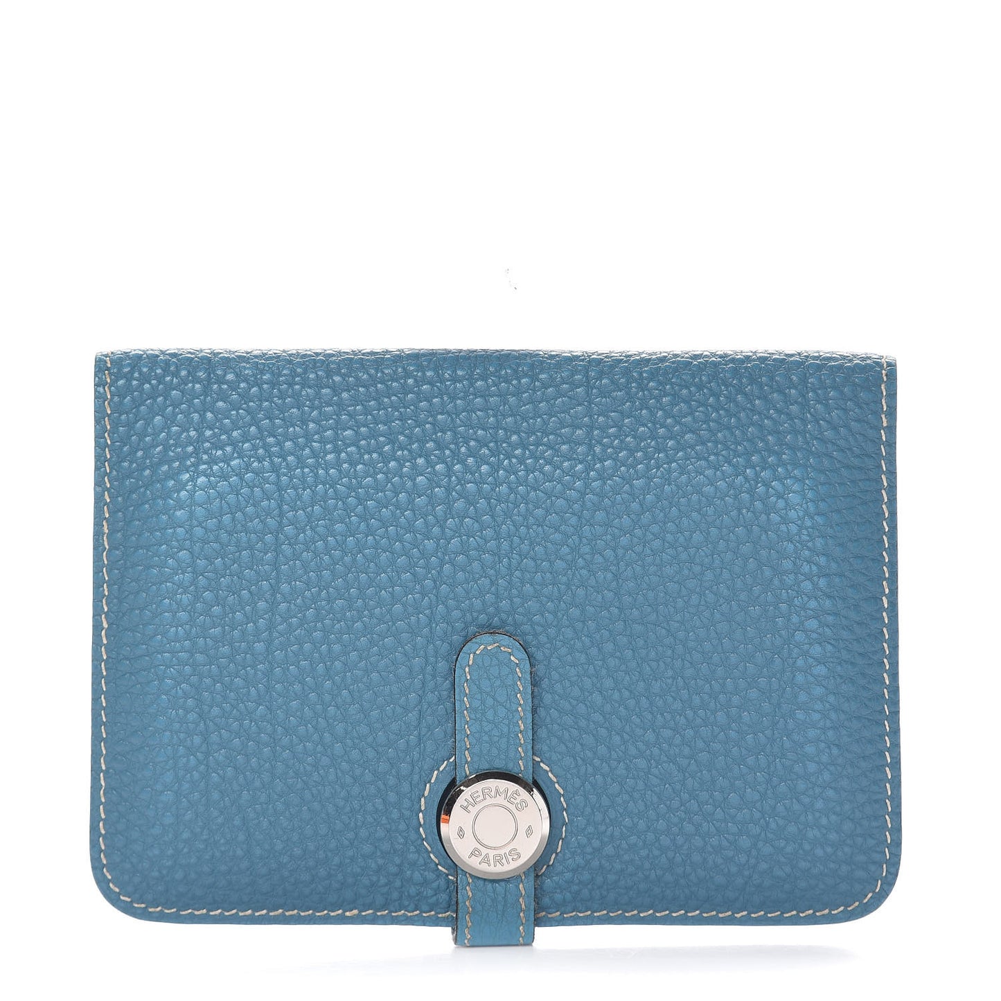 Togo Dogon Compact Wallet Blue Jean