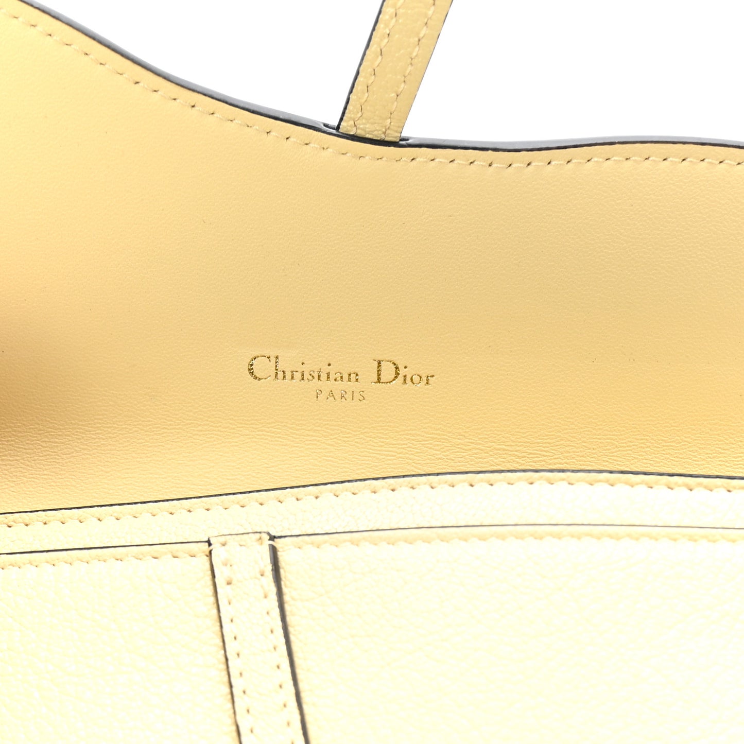 Grained Calfskin Saddle Chain Wallet Pouch Yellow