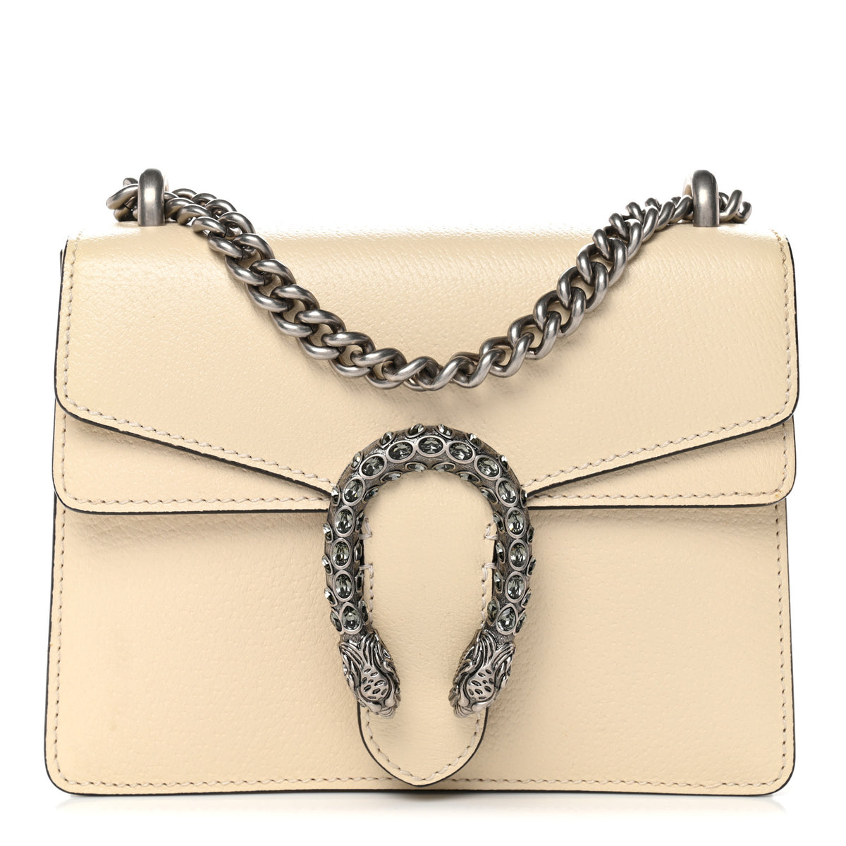 Gucci Textured Calfskin Crystal Mini Dionysus Shoulder Bag Mystic White 1 of 12