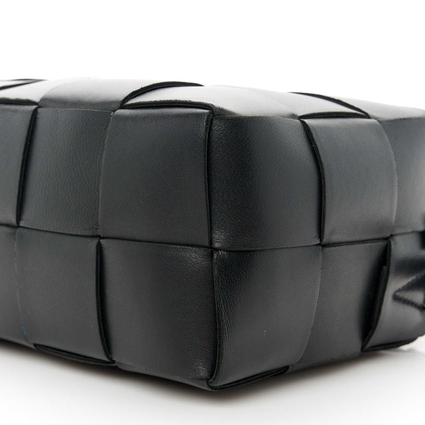 Lambskin Maxi Intrecciato Brick Cassette Bag Black