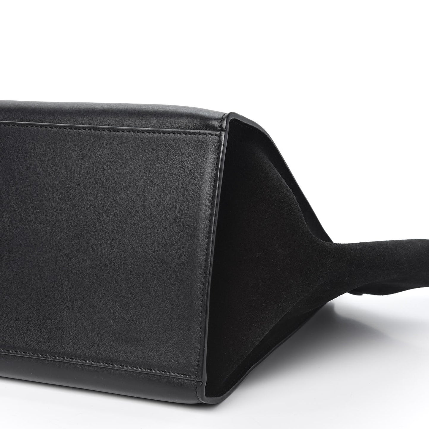 Crocodile Embossed Calfskin Suede Medium Trapeze Black