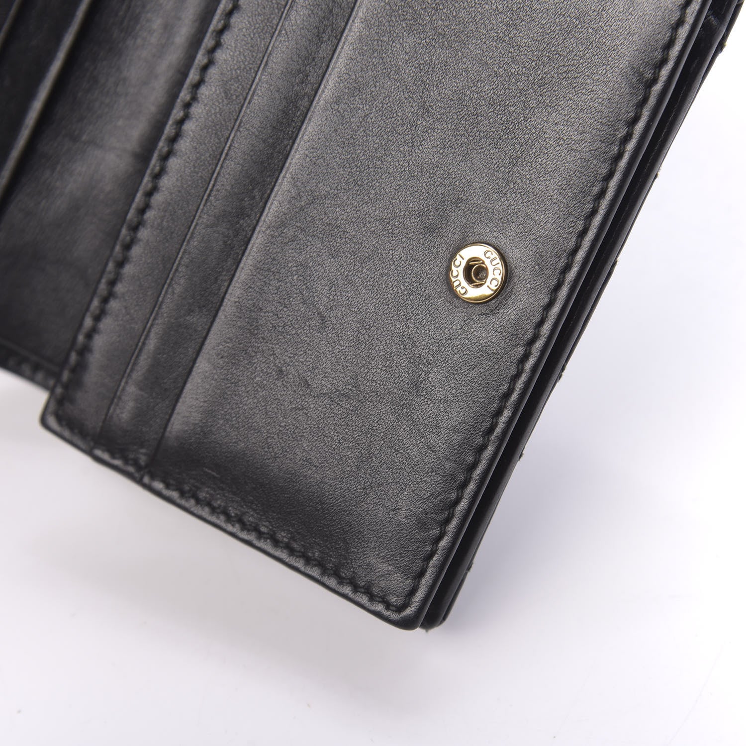 Gucci Calfskin Matelasse GG Marmont Card Case Wallet Black 10 of 11
