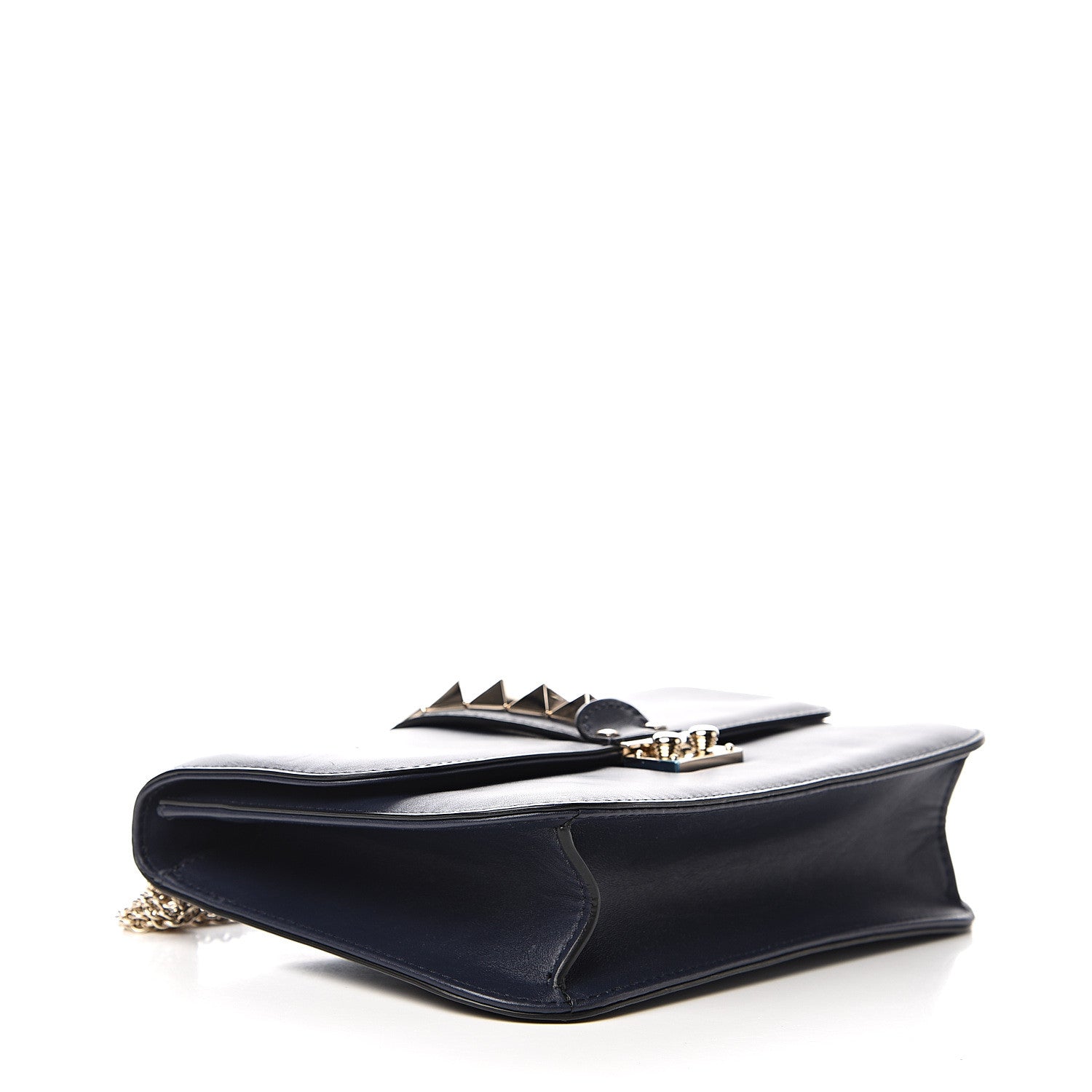 Valentino Garavani Vitello Medium Glam Lock Rockstud Flap Marine 3 of 10