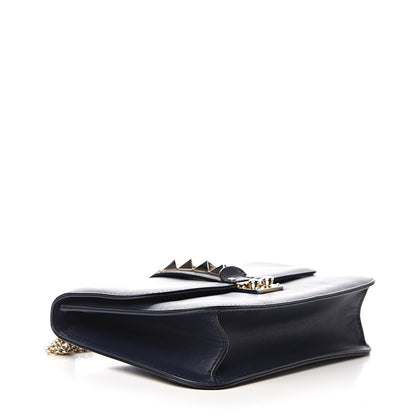 Valentino Garavani Vitello Medium Glam Lock Rockstud Flap Marine 3 of 10
