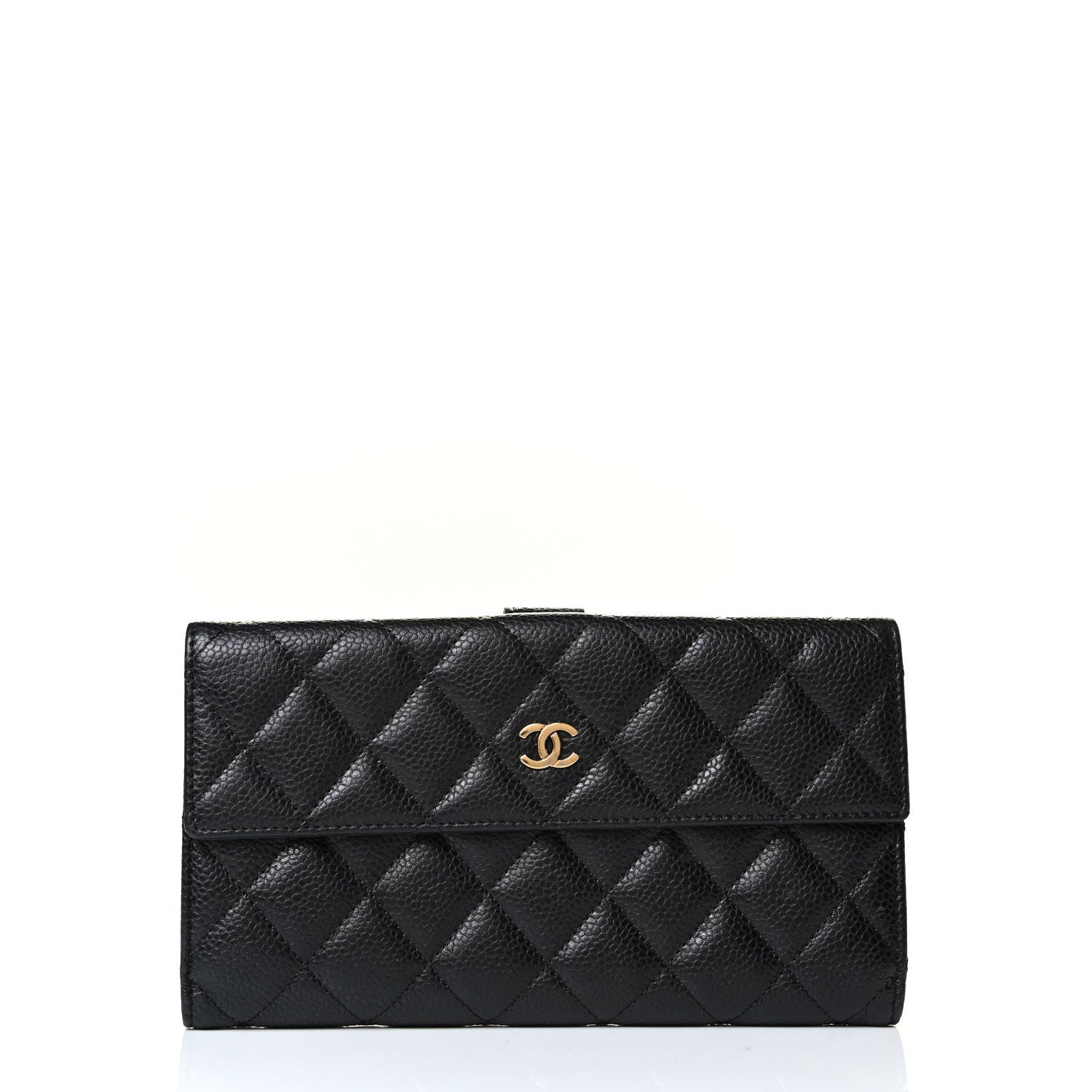 Chanel Caviar Quilted CC Long Double Wallet Black 1 of 7