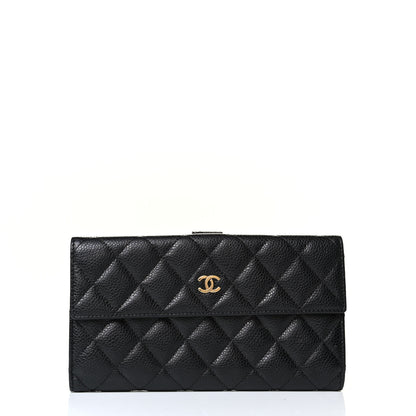 Chanel Caviar Quilted CC Long Double Wallet Black 1 of 7