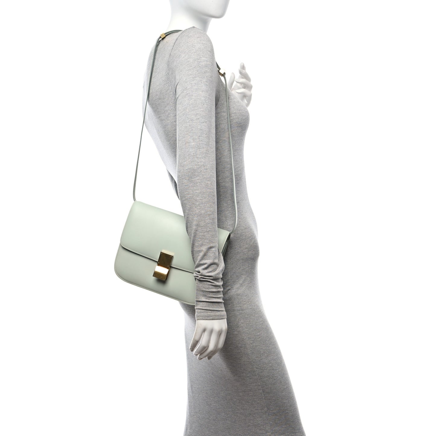 Box Calfskin Medium Classic Box Flap Bag Mint