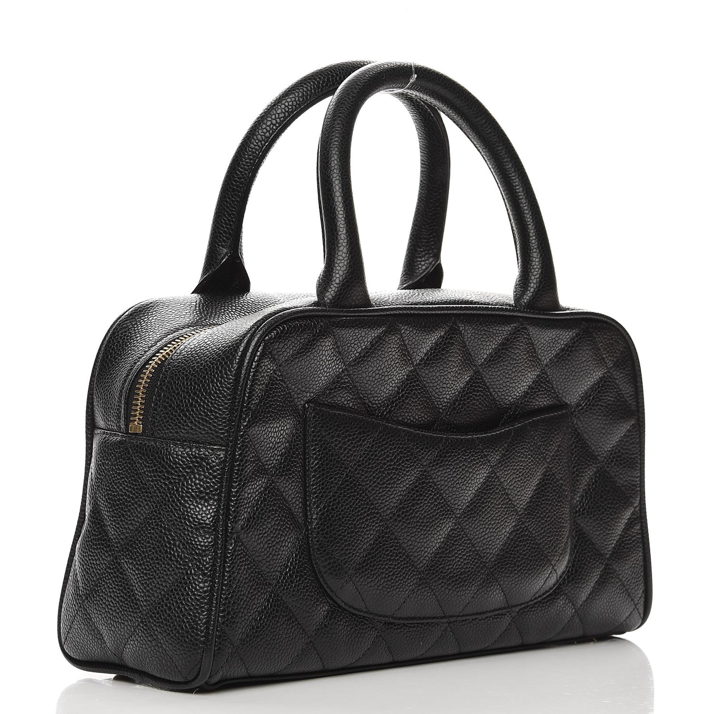 Caviar Quilted Small Bowler Black