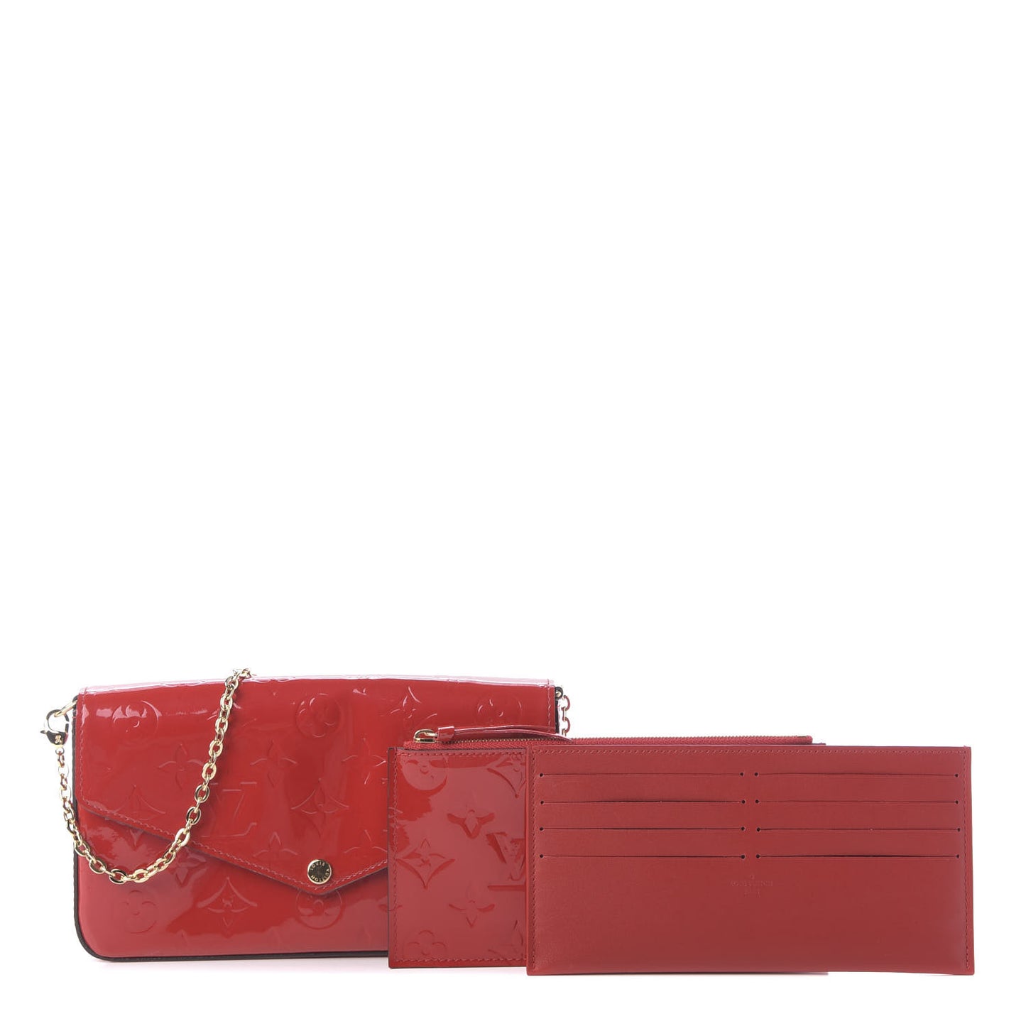 Vernis Felicie Pochette Chain Wallet Cherry
