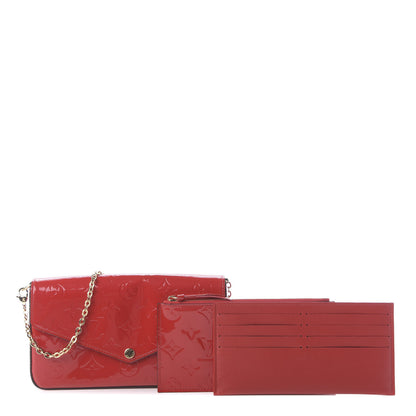 Louis Vuitton Vernis Felicie Pochette Chain Wallet Cherry 1 of 12