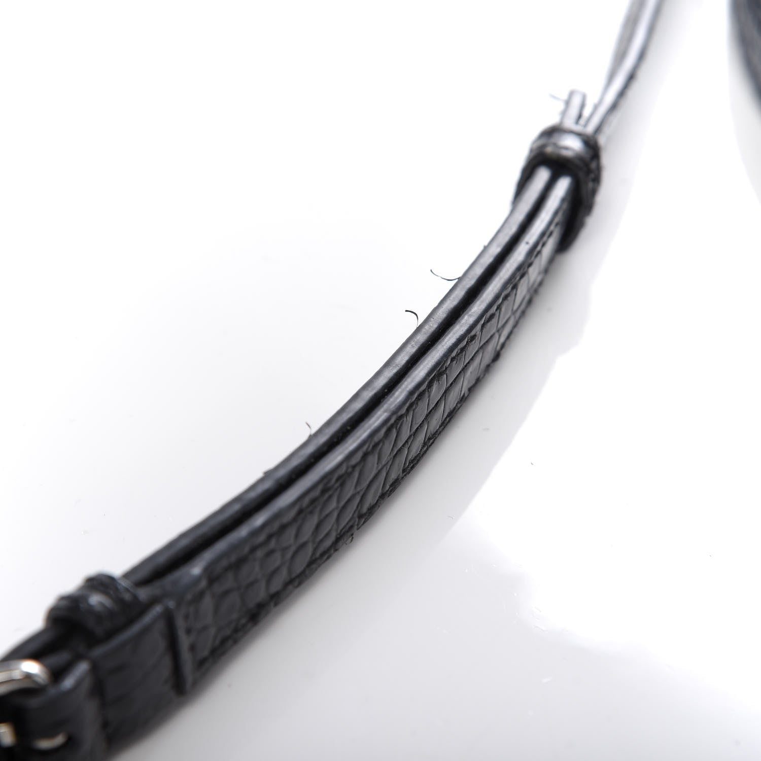 Saint Laurent Calfskin Crocodile Embossed Baby Sac De Jour Black 9 of 12