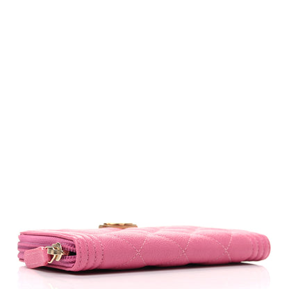 Chanel Caviar Quilted Boy Small Zip Around Wallet Pink 4 of 10