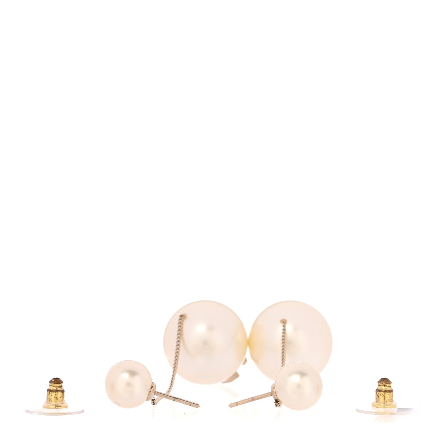 Chanel Pearl CC Chain Drop Earrings Gold 3 of 4
