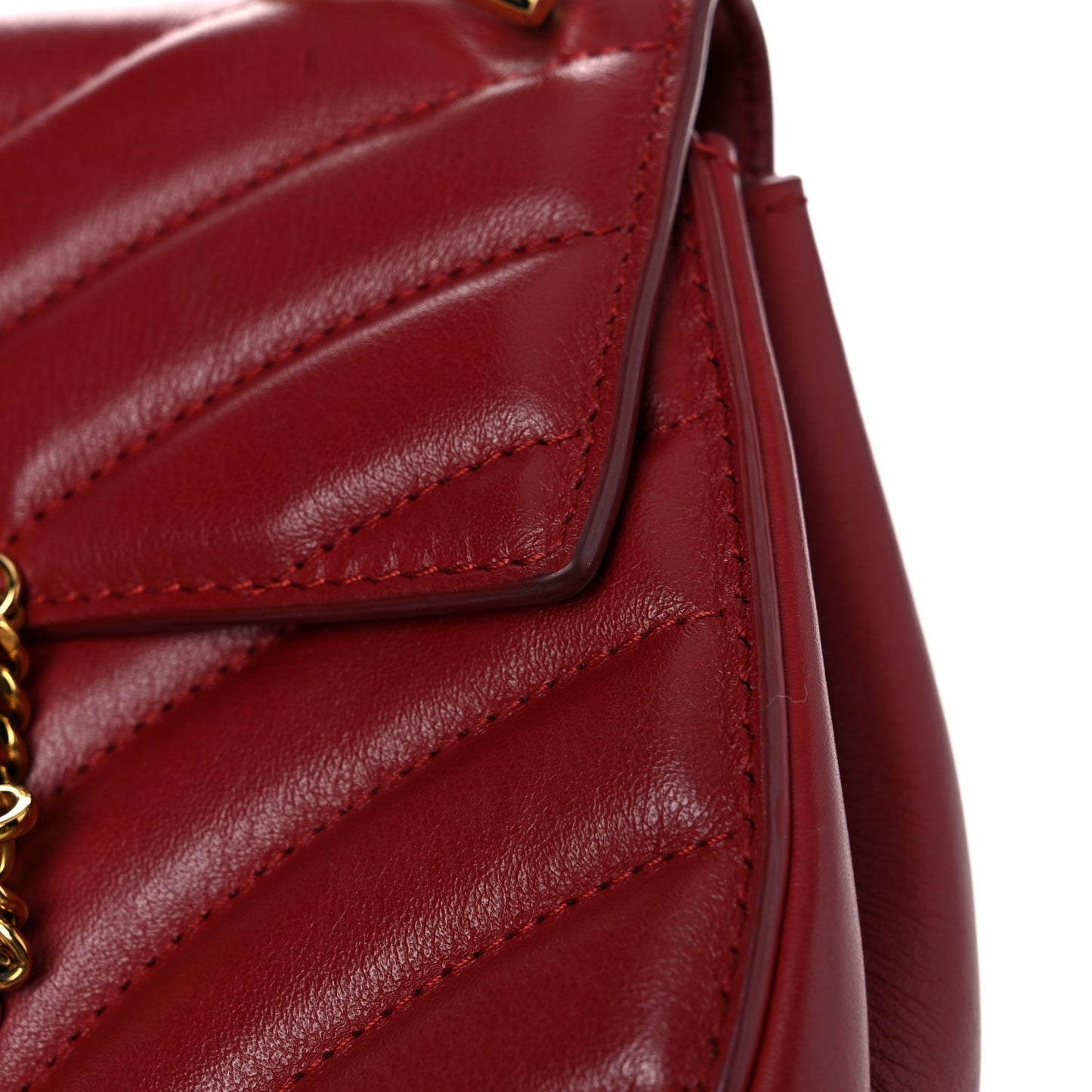 Calfskin Quilted Mini Drew Bijou Shoulder Bag Red