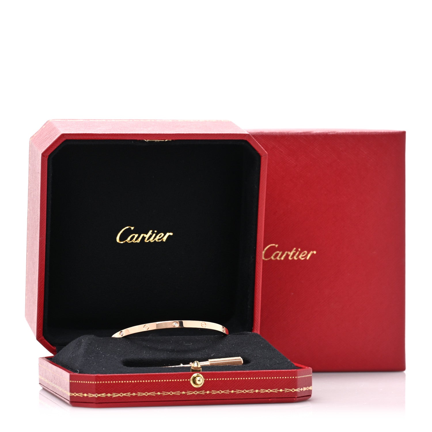 Cartier 18K Pink Gold 6 Diamond Small LOVE Bracelet 17 7 of 7