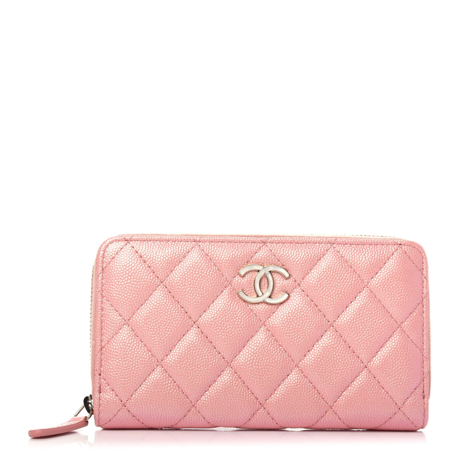 Chanel Iridescent Caviar Quilted Medium Zip Around Wallet Pink 1 of 10