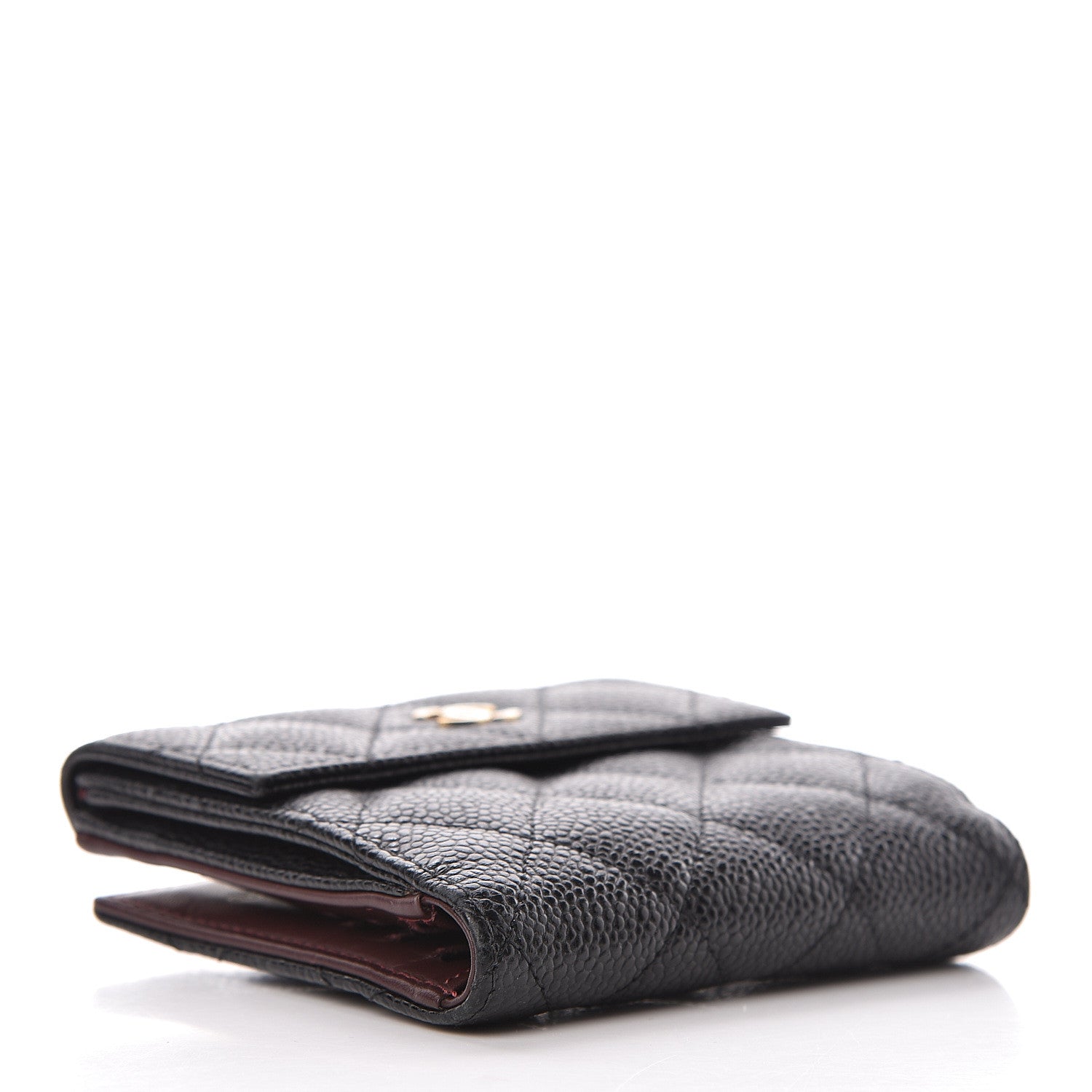 Chanel Caviar Quilted Compact French Flap Wallet Black 4 of 13