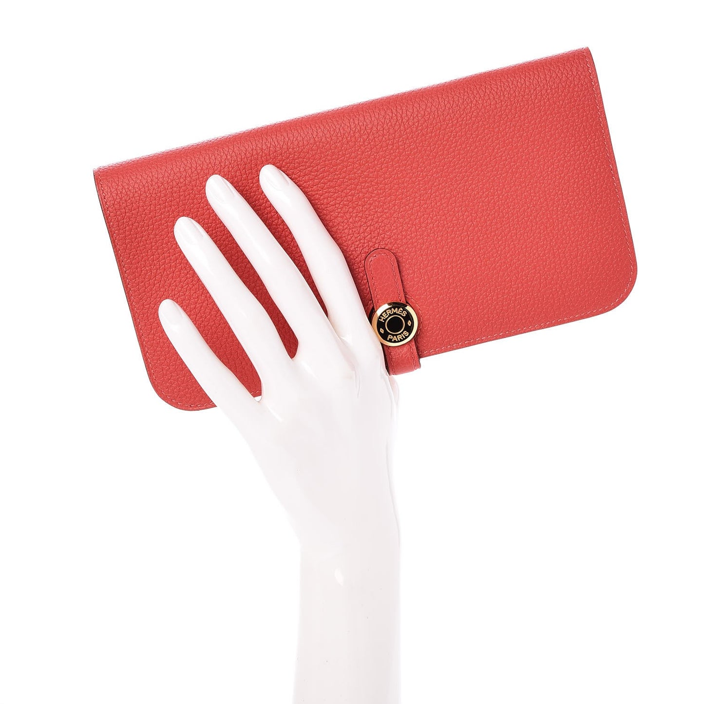 Togo Dogon Recto Verso Wallet Rouge Pivoine