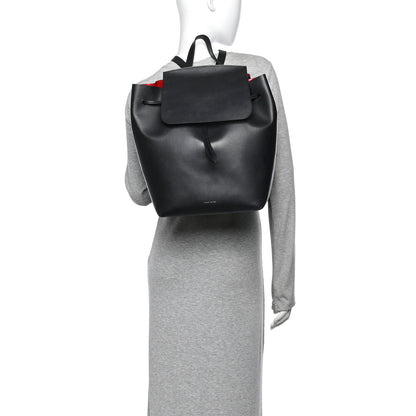 Mansur Gavriel Vegetable Tanned Calfskin Backpack Black Flamma 2 of 10