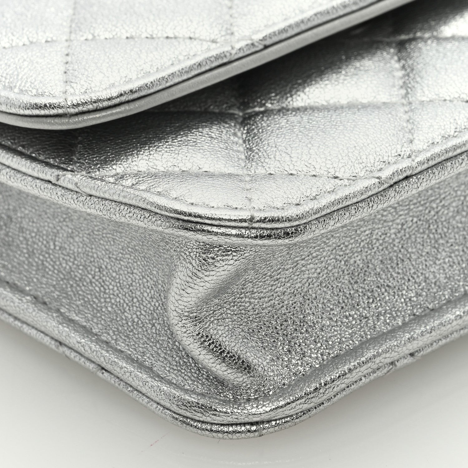Chanel Metallic Goatskin Quilted Star Flap Waist Belt Bag Silver 8 of 9
