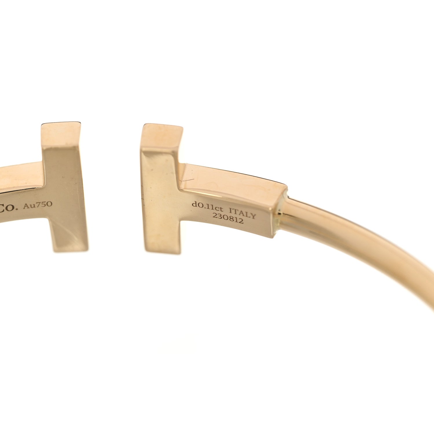 Tiffany 18K Yellow Gold Diamond Mother of Pearl T Wire Bracelet 4 of 5