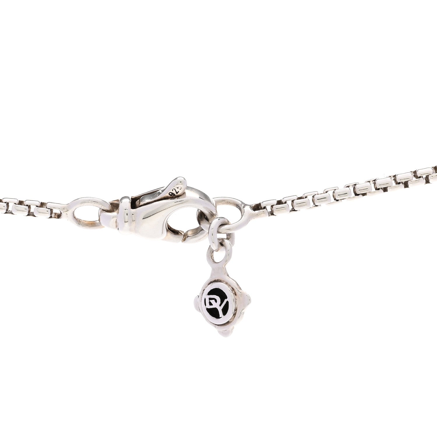 David Yurman Sterling Silver Diamond Cable Heart Y Necklace 5 of 5