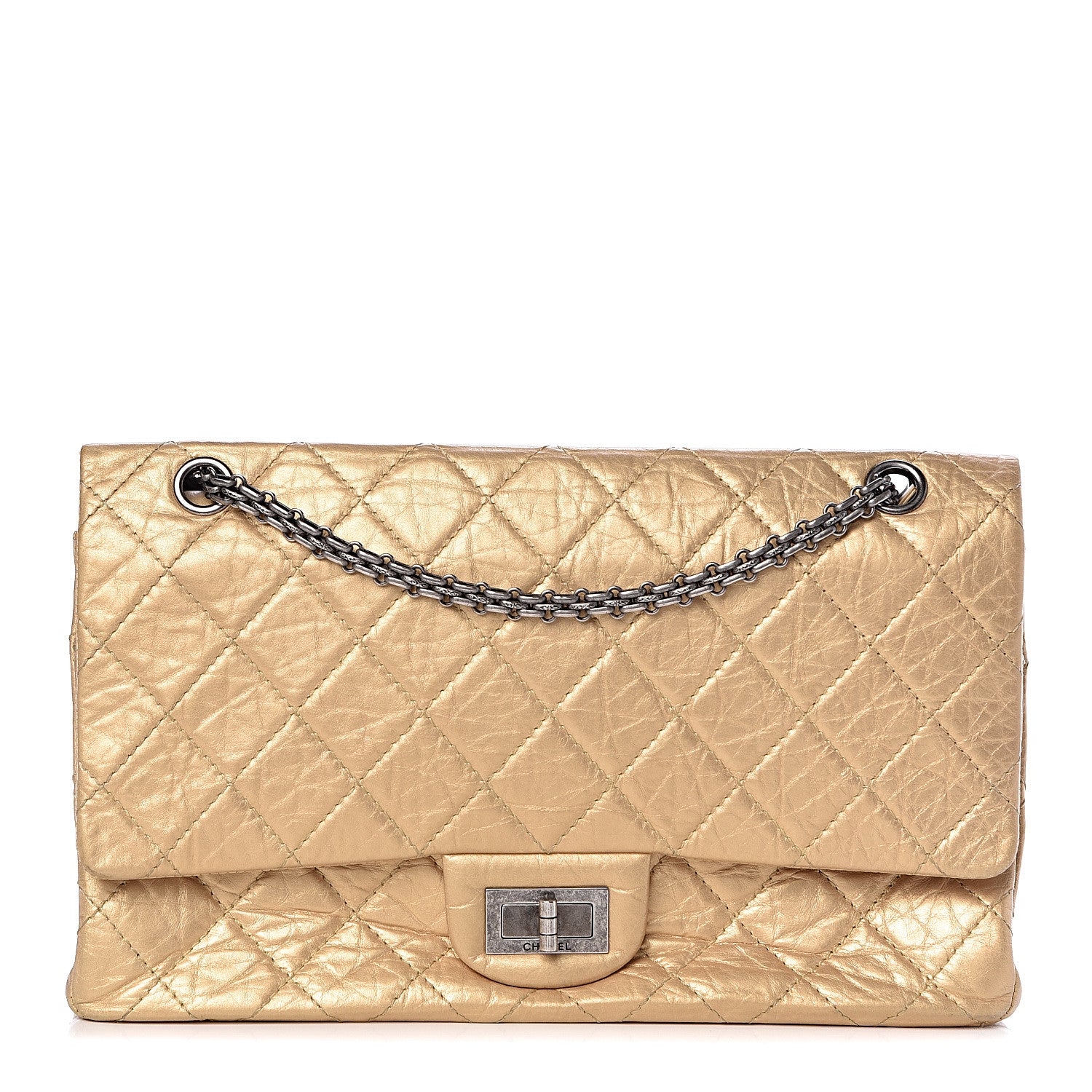 Chanel Metallic Aged Calfskin Quilted 2.55 Reissue 227 Flap Gold 1 of 16