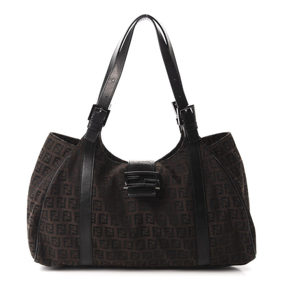 Fendi Zucchino Shoulder Bag Dark Brown 1 of 11