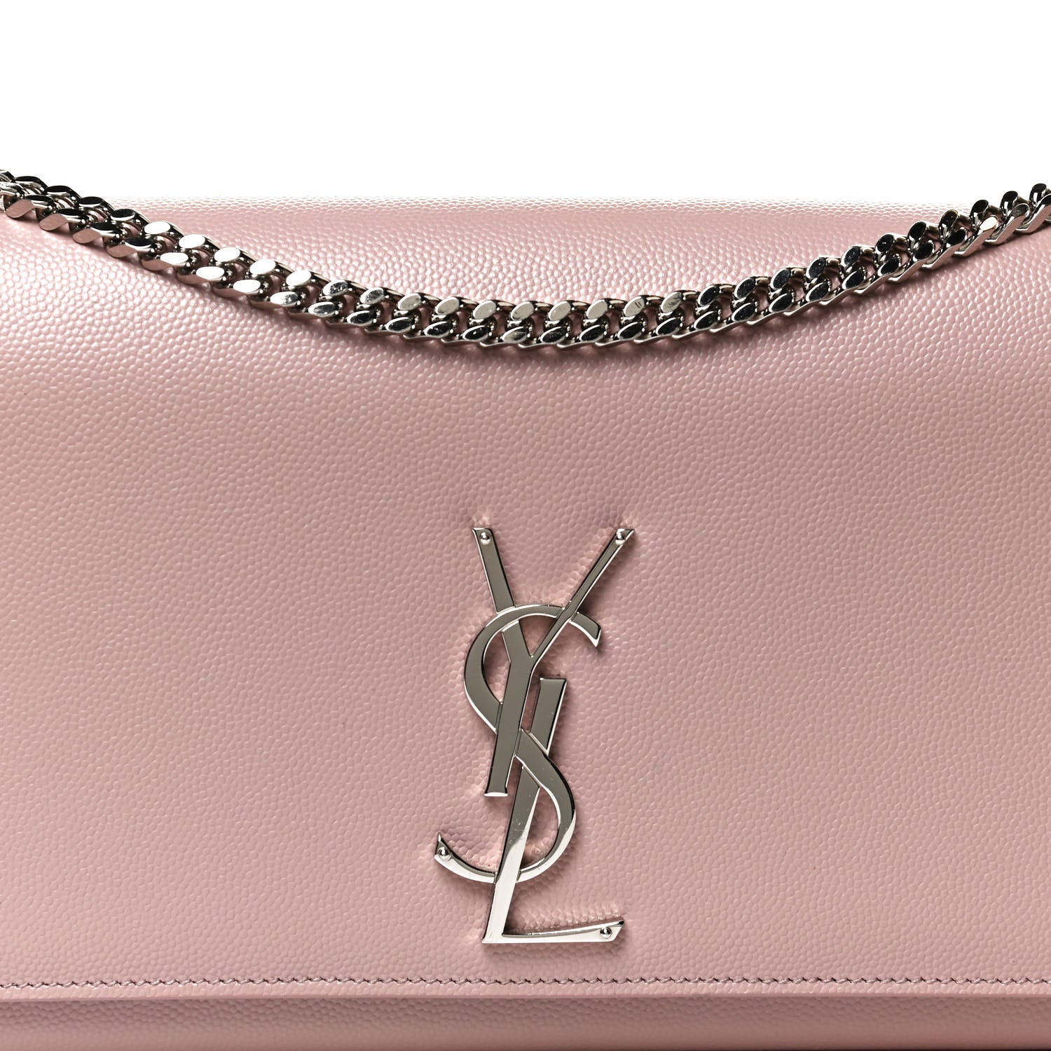 Saint Laurent Grain De Poudre Medium Classic Monogram Kate Satchel Marble Pink 7 of 11