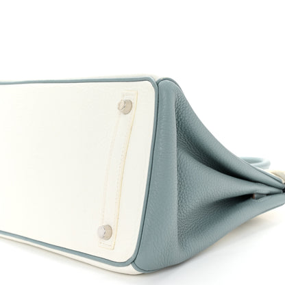Hermes Togo Horseshoe Birkin 30 White Ciel 10 of 16