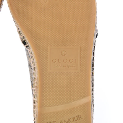 Gucci GG Supreme Monogram Bees Espadrille Flats 37.5 Beige Ebony Oro Black 11 of 13
