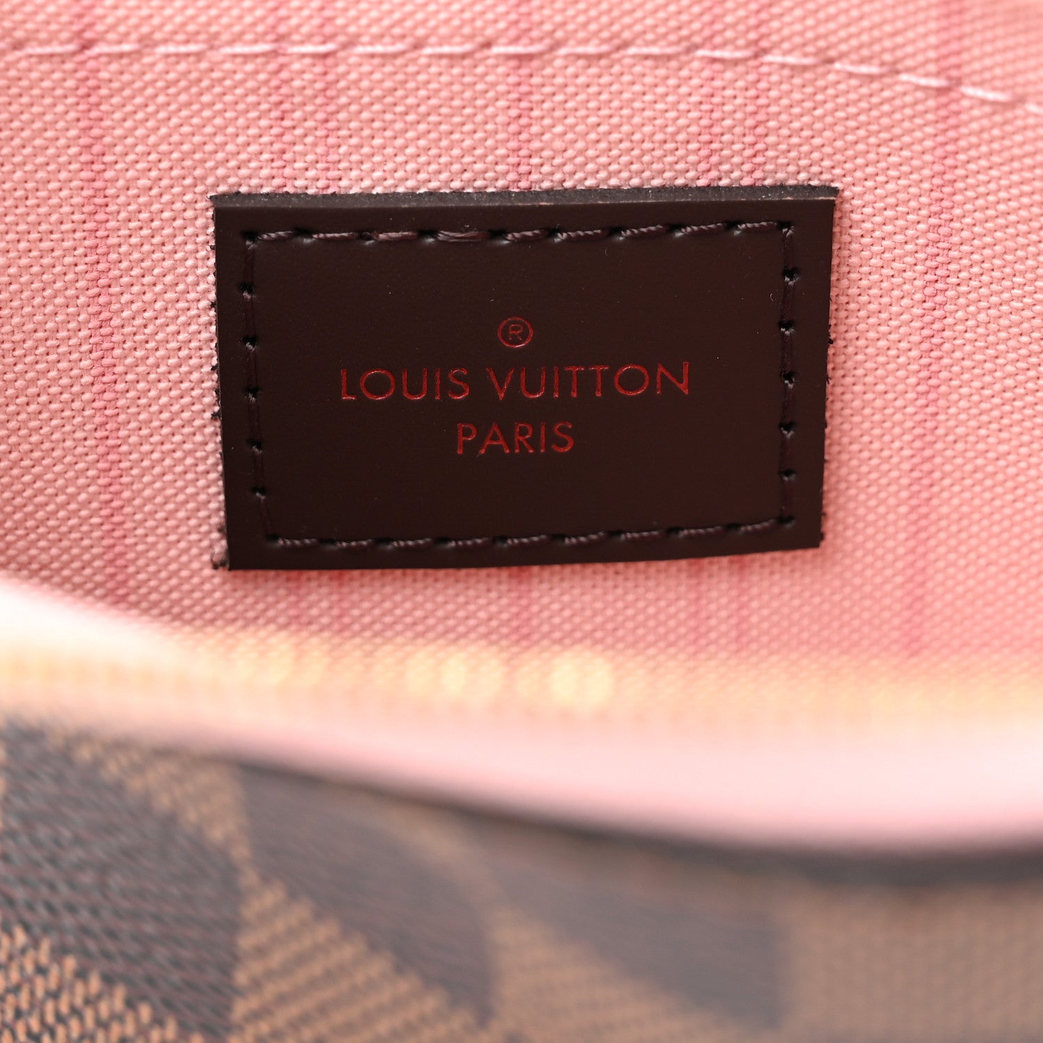 Louis Vuitton Damier Ebene Neverfull MM GM Pochette Rose Ballerine 6 of 8
