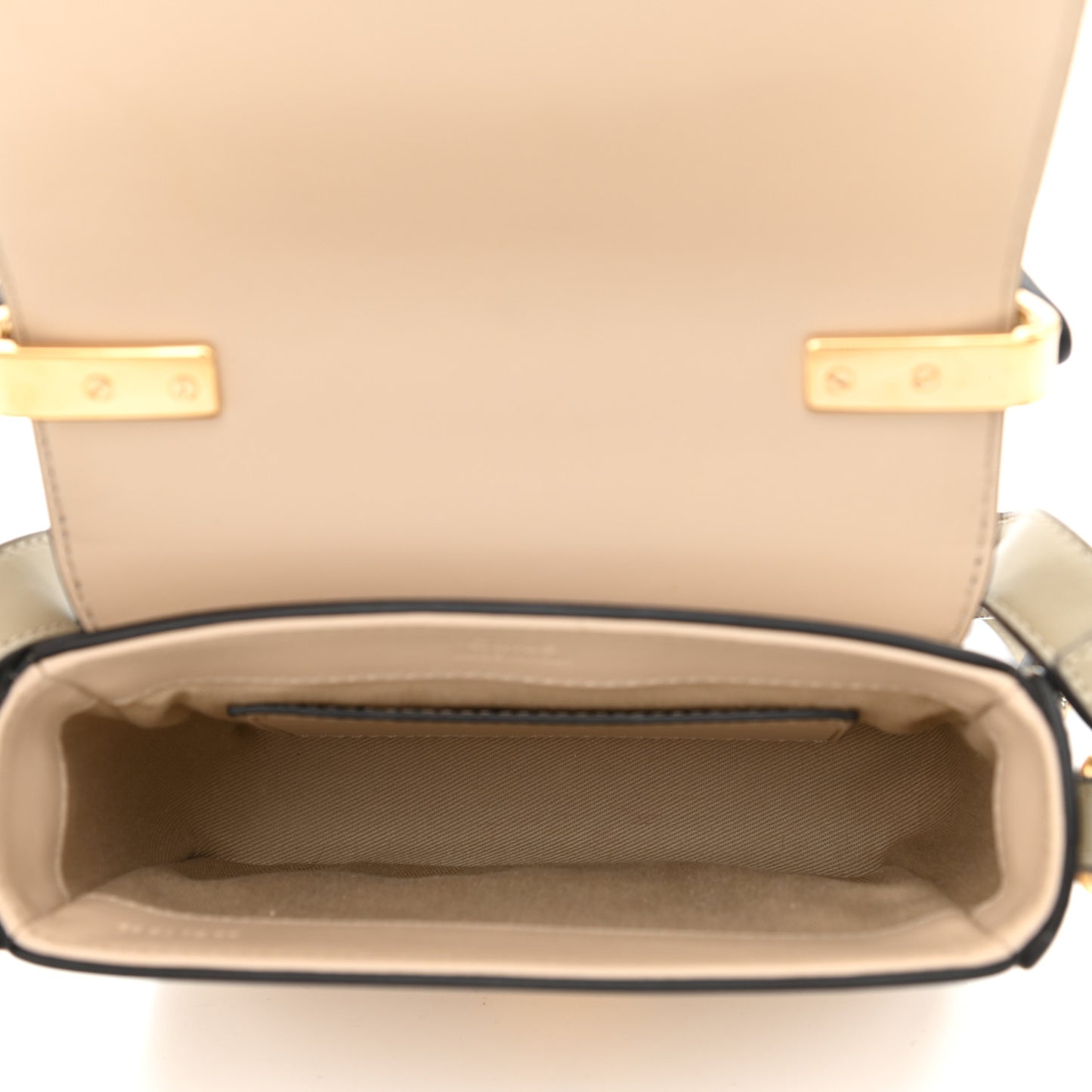 Shiny Calfskin Mini C Double Carry Blue Beige